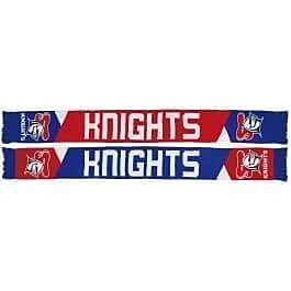 Newcastle Knights NRL Team Logo Name Geo Panel Jacquard Scarf Winter Warmer