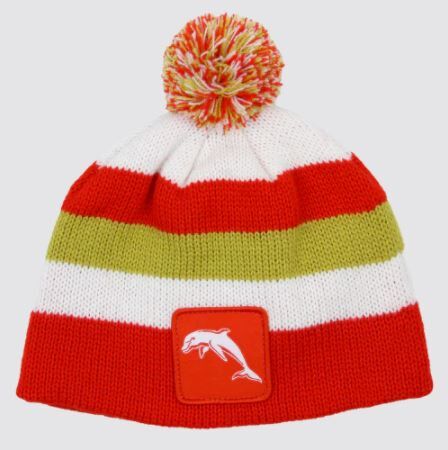 Dolphins NRL Team Stripe Baby Beanie Toddler Hat