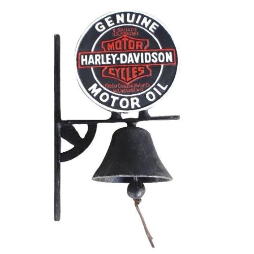 Harley Davidson Motorcycles Genuine Motor Oil Cast Iron Decorative Wall Mounted Sign With Door Bell
