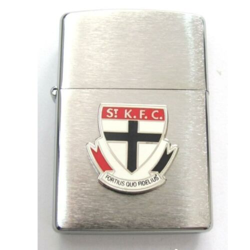 St Kilda Saints AFL Team Logo Silver Brushed Finish Zippo Lighter Smoking 