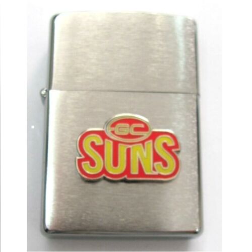 Gold Coast Suns AFL Team Logo Silver Brushed Finish Zippo Lighter Smoking 