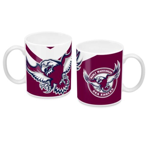 Manly Sea Eagles NRL Large Team Logo Ceramic Coffee Mug