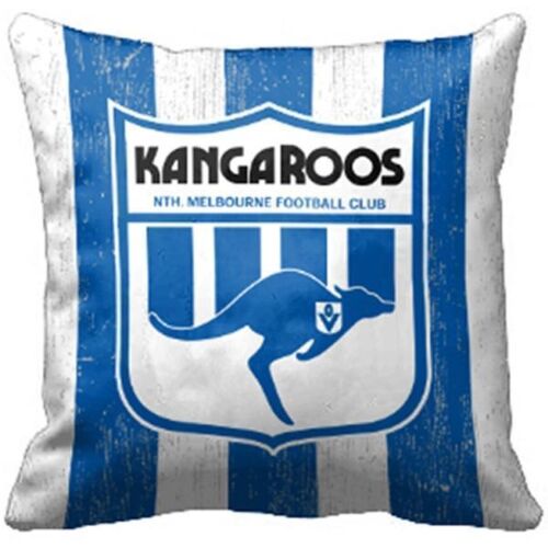 North Melbourne Kangaroos AFL 1st 18 Team Heritage Logo Canvas Fabric Fully Stitched Cushion Square Pillow