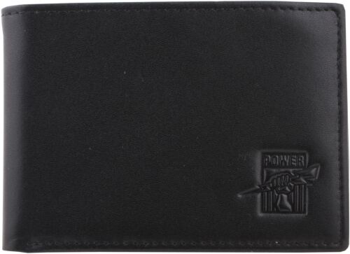 Port Adelaide Power AFL Team Logo Black Leather Mens Wallet Boxed Great gift Idea