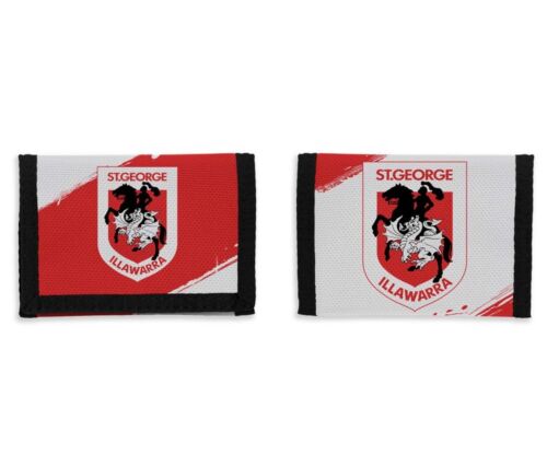 St George Dragons NRL Team Logo Nylon & Velcro Sports Wallet 