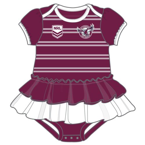 Manly Sea Eagles NRL Girls Footysuit Tutu Frill Skirt Baby Infant Onesie