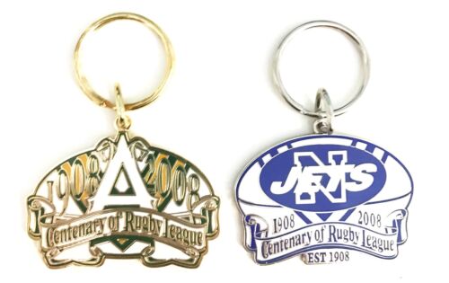 Newtown Jets With ARL Set of 2 NRL Centenary 1908-2008 Metal Key Rings Keyring 
