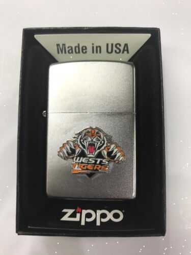 Wests Tigers NRL Team Logo Metal Refillable Cigarette Zippo Lighter