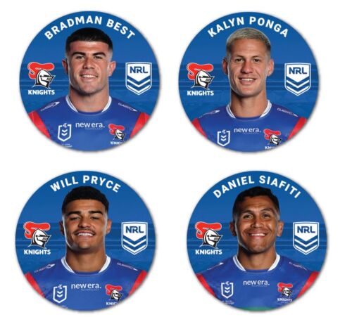 Newcastle Knights NRL Team Player Image Bar Pin Button Badges x4 Best Ponga Pryce Siafiti