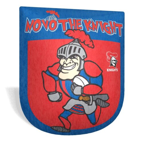 Newcastle Knights NRL Team Logo 35x40cm Novo The Knight Mascot Shield Shaped Cushion Pillow