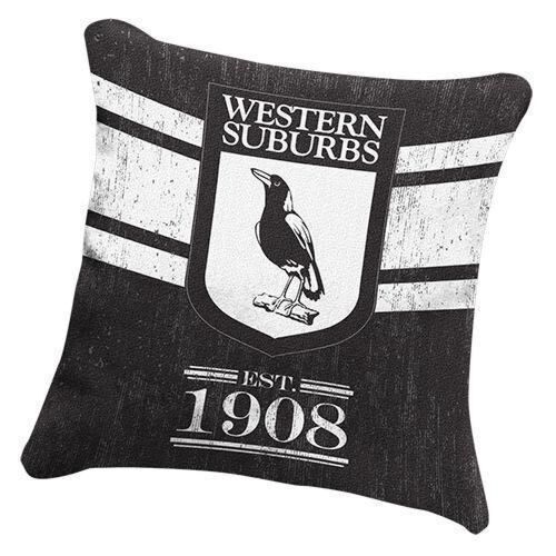 Western Suburbs Magpies NRL Heritage Logo Cushion Square Pillow