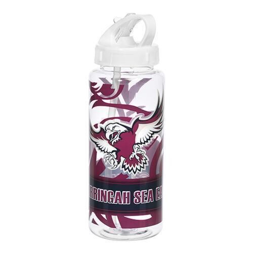 Manly Sea Eagles NRL Large Team Logo Tritan Plastic Drink Bottle