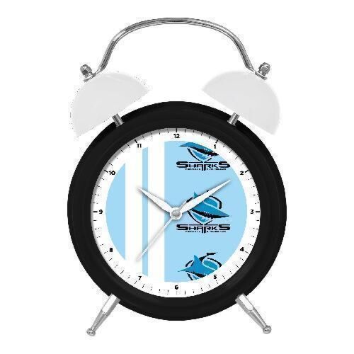 Cronulla Sharks NRL Team Twin Bell Alarm Clock With Money Box Slot Gift Box 