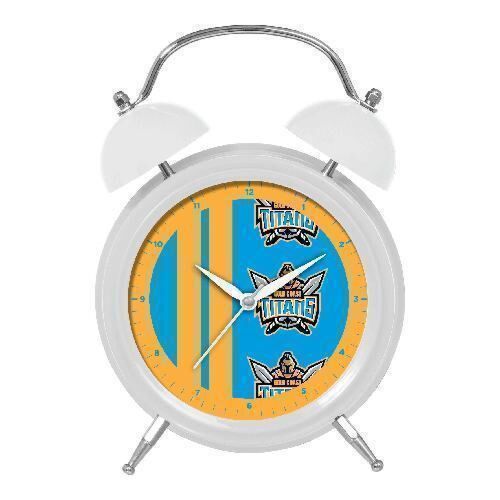 Gold Coast Titans NRL Team Twin Bell Alarm Clock With Money Box Slot Gift Box 