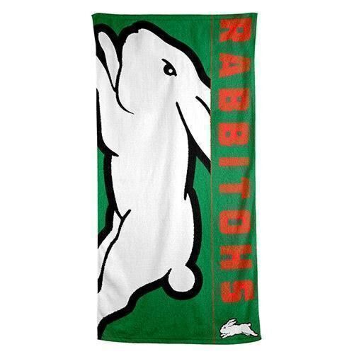 South Sydney Rabbitohs NRL Team Logo Cotton Velour Beach Towel 