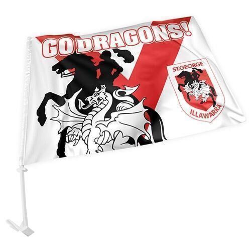 St Gerorge Dragons NRL Team Logo Car Window Flag