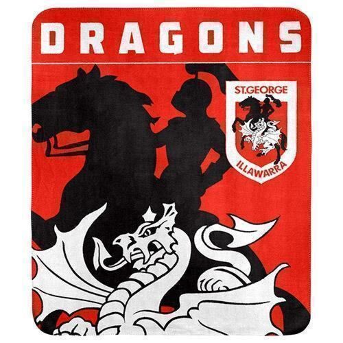 St George Dragons NRL Polar Fleece Throw Picnic Blanket