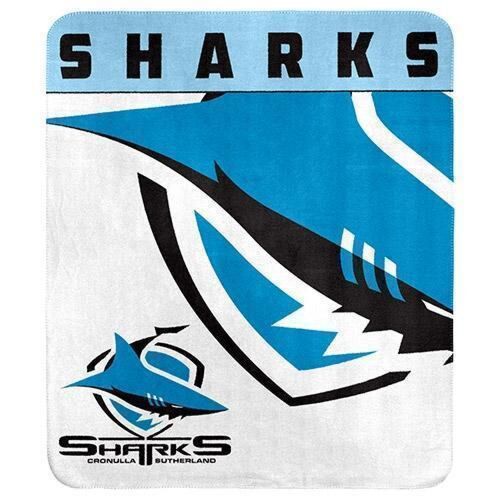 Cronulla Sharks NRL Polar Fleece Throw Picnic Blanket