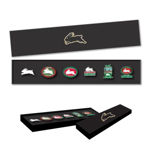 South Sydney Rabbitohs NRL Team Set Of 6 Pin Collection Set In Presentation Box