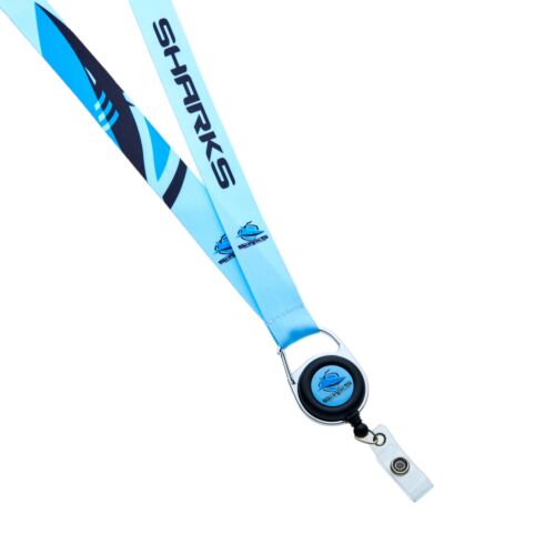 Cronulla Sharks NRL Team Logo Retractable Lanyard Badge Reel Clip