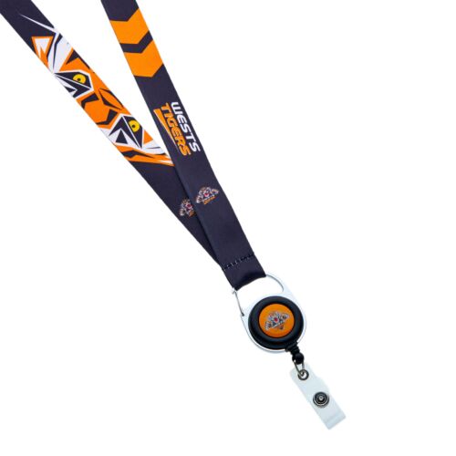 Wests Tigers NRL Team Logo Retractable Lanyard Badge Reel Clip