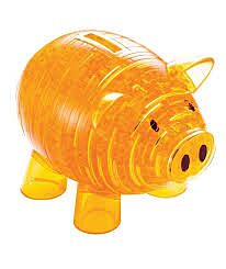 Piggy Bank 3D Crystal Jigsaw Puzzle 94 Pieces Fun Activity DIY Gift Idea