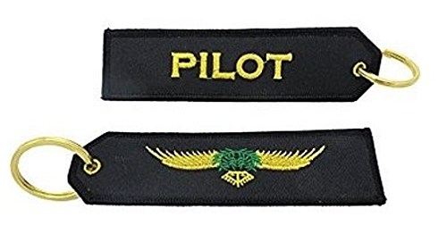 Pilot Airways Aviation Fabric Keyring Key Ring 