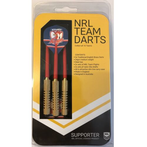 Sydney Roosters Set 3 NRL 23g Steel Tip Darts With 6 Flights Made In England