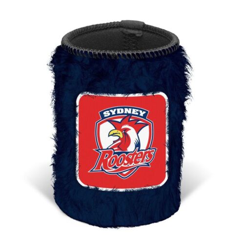 Sydney Roosters NRL Team Logo Fluffy Furry Can Cooler Drink Stubby Holder