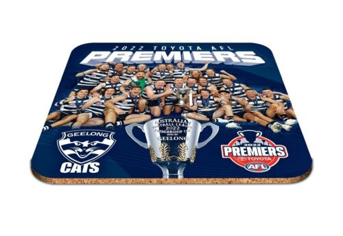 Geelong Cats 2022 AFL Premiers Team Photo Single Cork Back Coaster