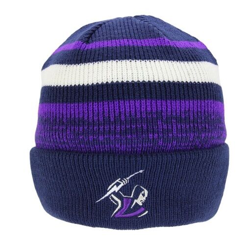 Melbourne Storm NRL Team Acrylic Cluster Beanie Hat With Fleece Lining