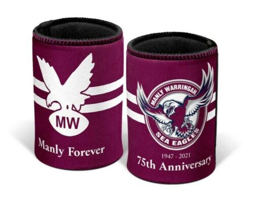 Manly Sea Eagles NRL 75th Anniversary 1947-2021 375ml Neoprene Can Cooler Stubby Holder