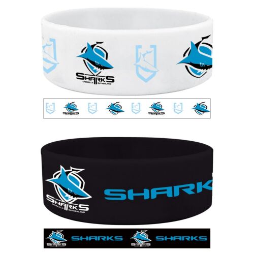 Cronulla Sharks NRL Team Logo Pack Of 2 Silicone Supporter Wrist Bands 