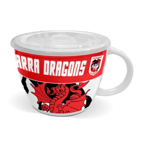 St George Dragons NRL Team Large Ceramic Soup Bowl Mug With Lid