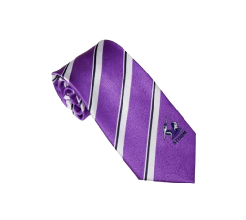 Melbourne Storm NRL Team Logo Colour Stripe Mens Dress Neck Tie 