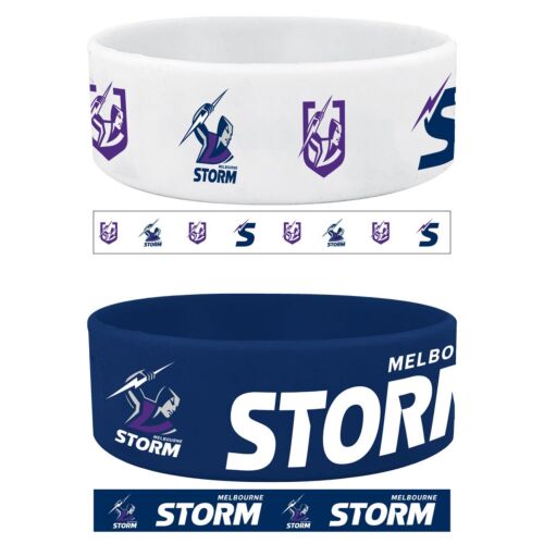 Melbourne Storm NRL Team Logo Pack Of 2 Silicone Supporter Wrist Bands 