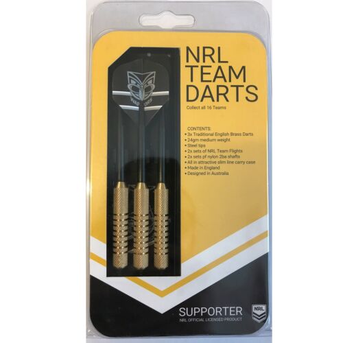 New Zealand Warriors Set 3 NRL 23g Steel Tip Darts With 6 Flights Made In England