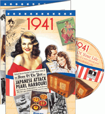 1941 Time Of Your Life - A Fabulous Visual History Of A Very Special Year - Deluxe Greeting Card & Full Length DVD Birthday