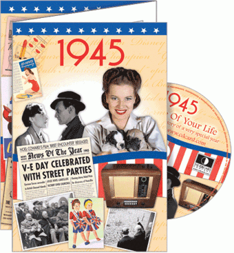 1945 Time Of Your Life - A Fabulous Visual History Of A Very Special Year - Deluxe Greeting Card & Full Length DVD Birthday