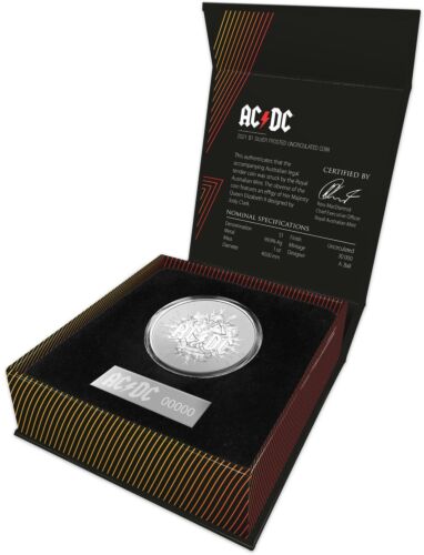 2021 ACDC AC/DC $1 Silver Frosted Uncirculated Coin Royal Australian Mint RAM