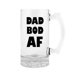 Dad Bod AF 500ml Glass Beer Stein Drinking Alcohol