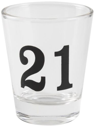 21st Birthday Black Number 30ml Shot Glass