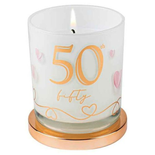50th Birthday Happy Birthday Vanilla Scented Single Wick Candle