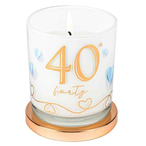 40th Birthday Happy Birthday Vanilla Scented Single Wick Candle