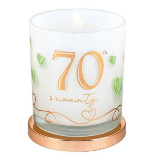 70th Birthday Happy Birthday Vanilla Scented Single Wick Candle