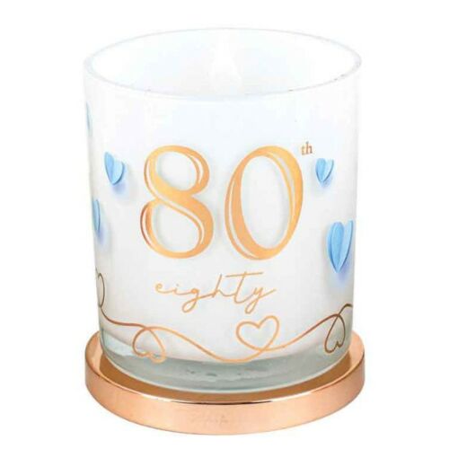 80th Birthday Happy Birthday Vanilla Scented Single Wick Candle