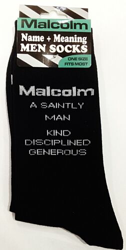 Malcolm Name and Meaning Mens Socks