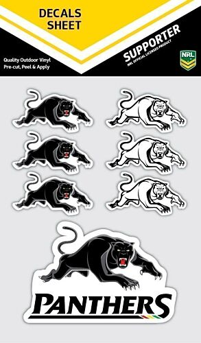 Penrith Panthers NRL Logo Set of 7 UV Car Decal Sticker Stickers Sheet iTag