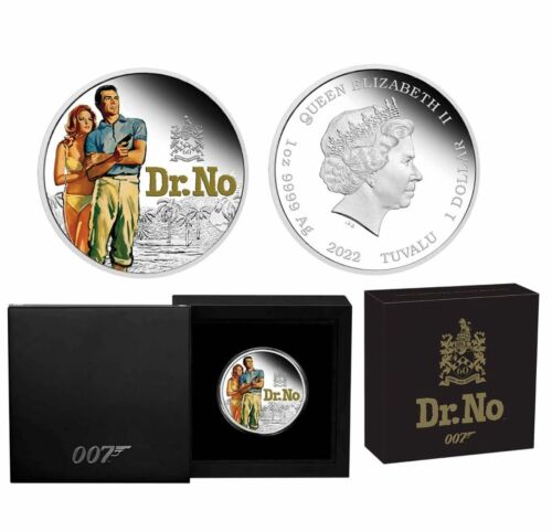 2022 $1 James Bond 007 Dr. No 60th Anniversary 1oz Silver Proof Coloured Coin