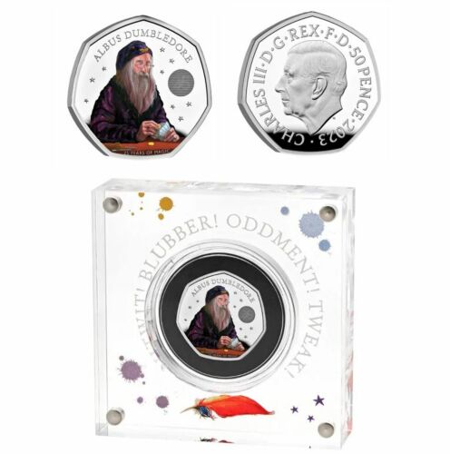 2023 Dumbledore UK 50p Colour Silver Proof Coin